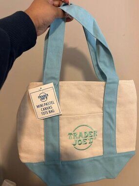 Trader Joe's Pastel Blue Mini Tote Bag